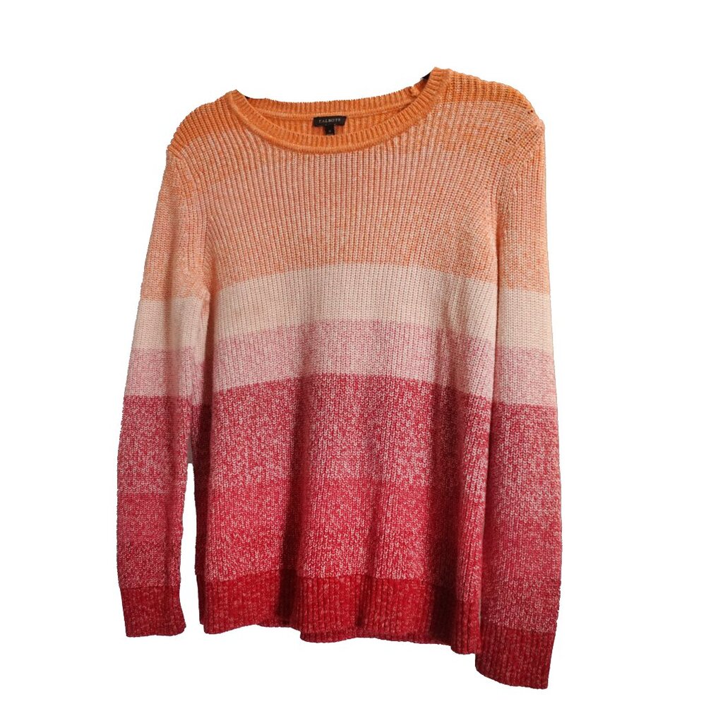 Talbots Women's Ombre Sweater - Orange and Red